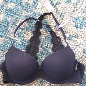 NWT Aerie Demi Coverage black Push-up Bra 36B